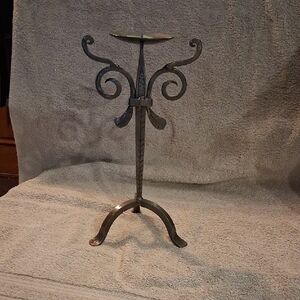 Elegant Black Metal Candle Holder